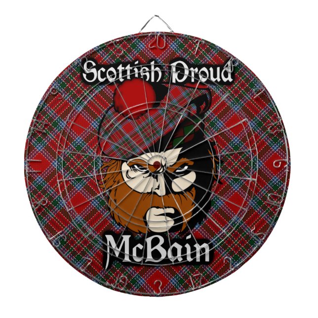 Tablero De Dardos Scottish Clan McBain MacBain Tartan Dartboard (Frente)