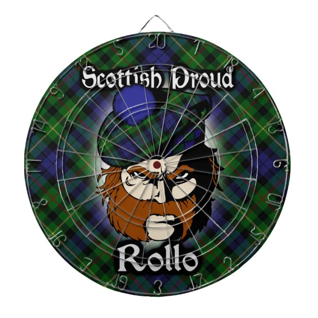 Tablero De Dardos Scottish Clan Rollo Tartan Dartboard (Frente)