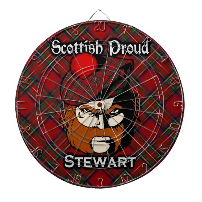 Tablero De Dardos Scottish Clan Stewart Tartan Dartboard (Frente)