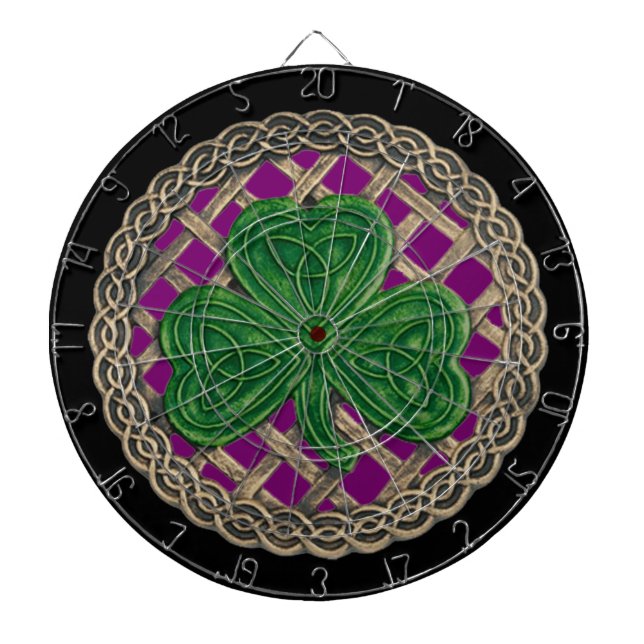 Tablero De Dardos Shamrock Roxo No Placa Dart Celtic Knos (Frente)