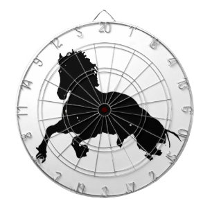 Tablero De Dardos Silhuette de Cavalo Branco Negro Corrente