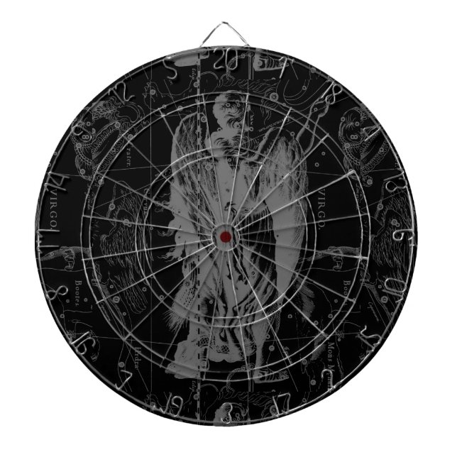 Tablero De Dardos Símbolo Virgo Constellation Hevelius Black Decor (Frente)