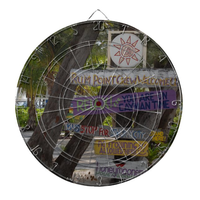 Tablero De Dardos Sinal poste Rum Point Grand Cayman (Frente)