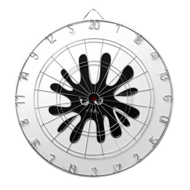 Tablero De Dardos Splatter preto irritado (Frente)