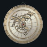 Tablero De Dardos Tabuleiro Dourado do Dragão Regulador<br><div class="desc">Sugestão antiga de ouro para um dragão em voo e pronto para lutar</div>
