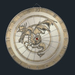 Tablero De Dardos Tabuleiro Dourado do Dragão Regulador<br><div class="desc">Sugestão antiga de ouro para um dragão em voo e pronto para lutar</div>