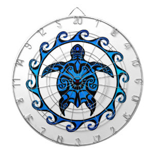 Tablero De Dardos Tartaruga tribal azul Sun