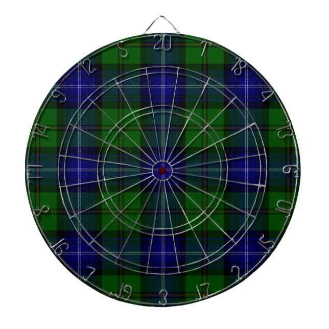 Tablero De Dardos Urquhart tartan Blue xadrez (Frente)