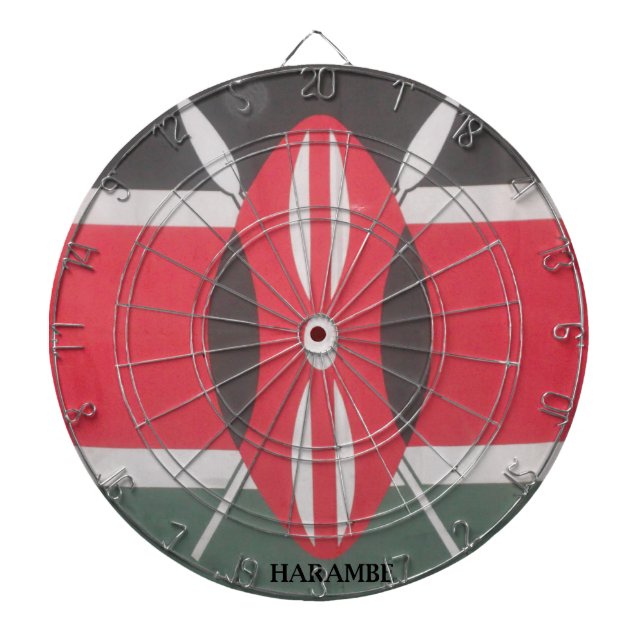 Tablero De Dardos Vintage Kenya Flag Harambe Design (Frente)