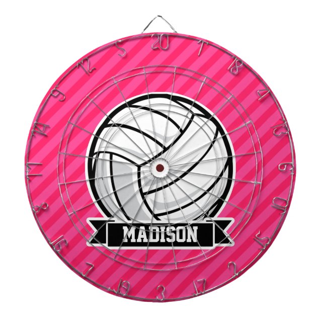 Tablero De Dardos Voleibol em tiras Rosa Neon (Frente)
