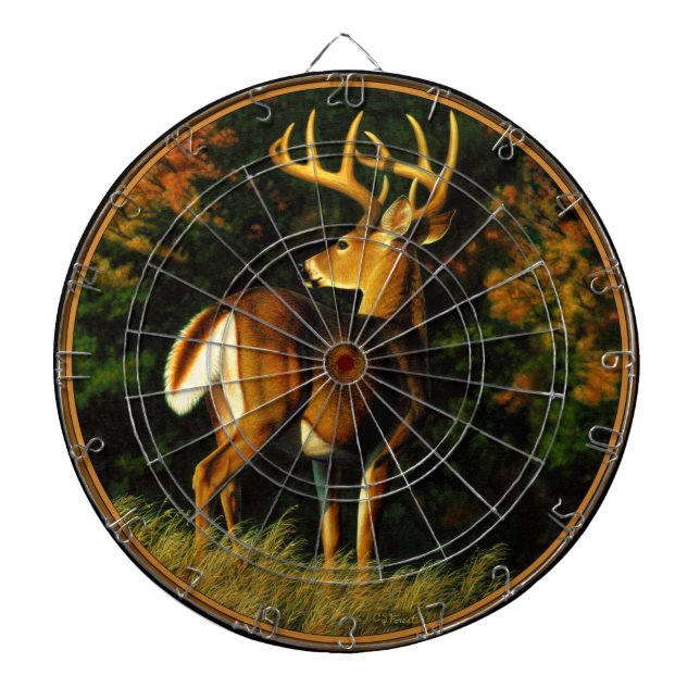 Tablero De Dardos Whitetail Deer Trophy Buck Hunting (Frente)