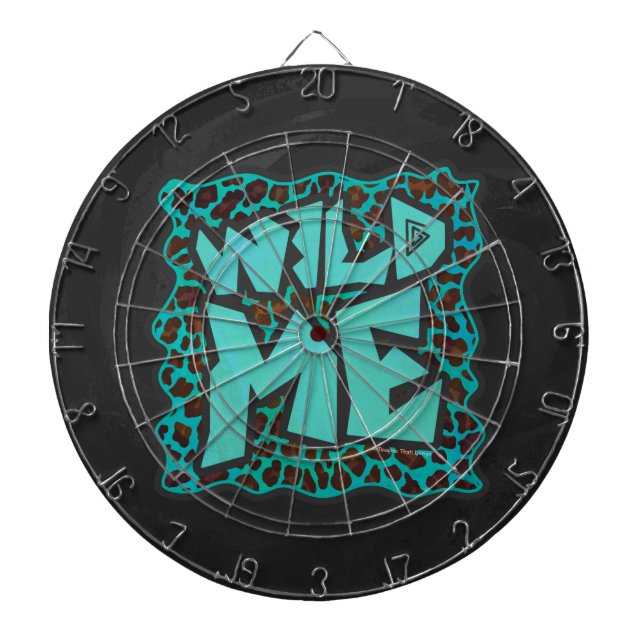 Tablero De Dardos Wild Me Brown e Teal Leopard Design (Frente)