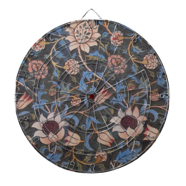 Tablero De Dardos William Morris Evenlode Textile Floral Art (Frente)
