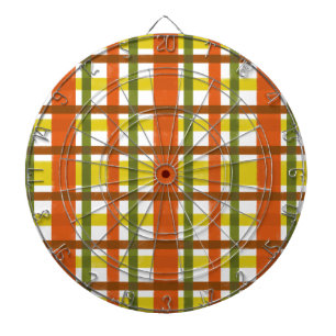 Tablero De Dardos Xadrez retro do amarelo 70s alaranjado