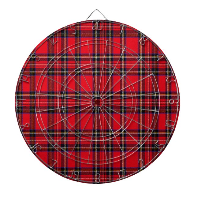 Tablero De Dardos Xadrez vermelha de Stewart tartan (Frente)