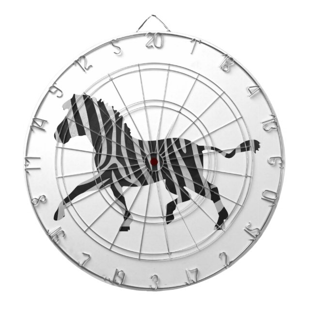 Tablero De Dardos Zebra Black and Light Cinzas Silhouket (Frente)