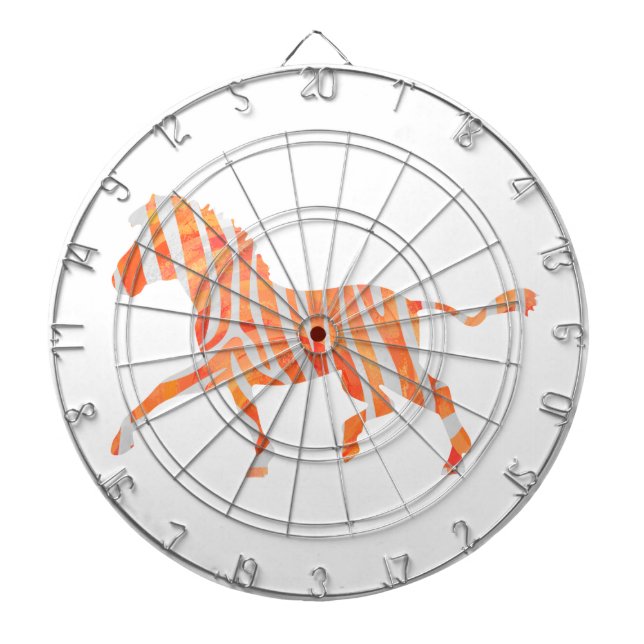 Tablero De Dardos Zebra Orange e White Silhouette (Frente)