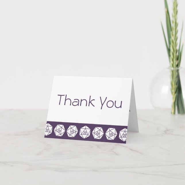 Tabletop Chic em Cartões de agradecimentos Roxo (Frente)