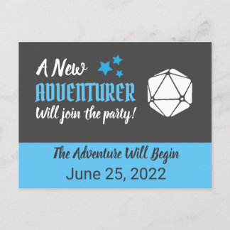 Tabletop RPG Blue Pregnancy Anúncio Cartão postal
