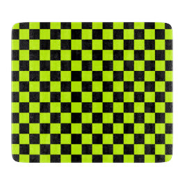 Tabua De Cortar Acid green black checkerboard pattern