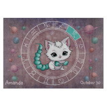 Astrologic Scorpio Cute cat Zodiac Wheel Planet