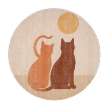 Boho Cats Sunset Desert Round Conselho