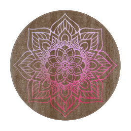 Tabua De Cortar Bonito rosa Boho Mandala