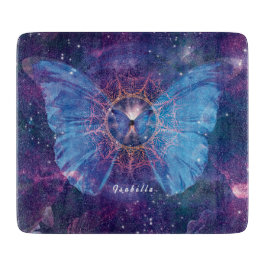 Tabua De Cortar Borboleta Morpho / Galaxy Mandala Sherpa Blanket