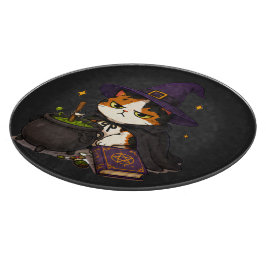 Tabua De Cortar Bruxa Gata Mal-Humorada Halloween
