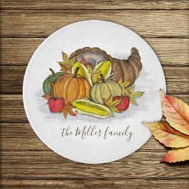 Tabua De Cortar Colheita de Feriados Botânicos Cornucopia Aquarela