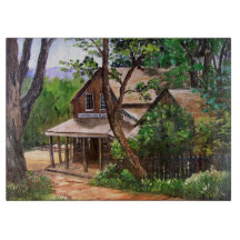 Conselho De Corte De Vidro Da Loja De Madeira