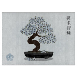 Tabua De Cortar Design floral de bonsai floral asiático