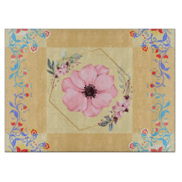 Tabua De Cortar Design, primavera, Arte Gráfica Floral Laranja Ins