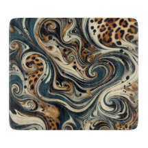 Estampa de leopardo abstrata em espiral
