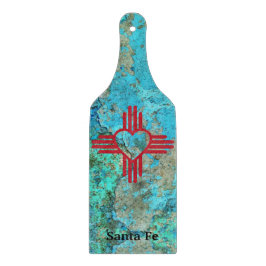 Tabua De Cortar Estilo Sudoeste Zia Heart Turquoise Novo México