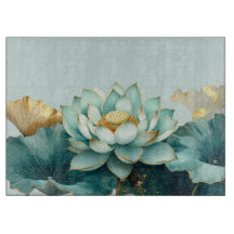 Flores de Lótus Verde e Dourado