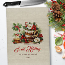 Folhas Verdes Personalizadas Aquarela Natal Vintag