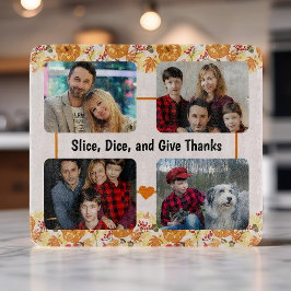 Tabua De Cortar Foto de Colagem de Ação de Graças com Texto Person