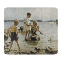 Meninos tocando na praia (por Albert Edelsense)
