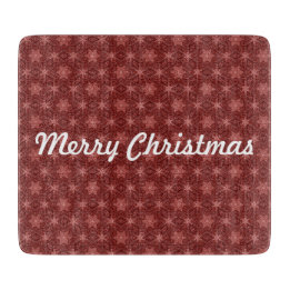 Tabua De Cortar Merry Christmas Burgundy Country Star Standard