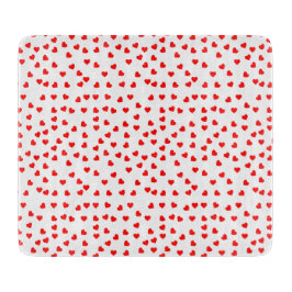 Tabua De Cortar Padrão cardíaco vermelho lúcido