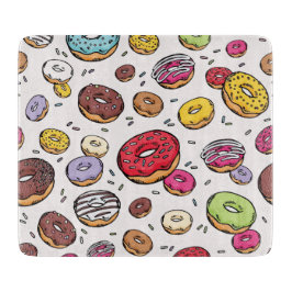 Tabua De Cortar Padrão contínuo de Donuts