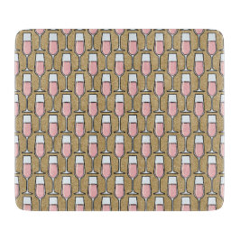 Tabua De Cortar Padrão de Vinho Rosé Dourado