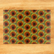 Padrão Floral de Girassol Amarelo e Bronze