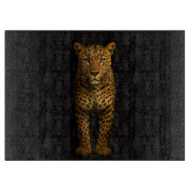 Quadro Preto 4 Luxe em Vidro Majestic Leopard