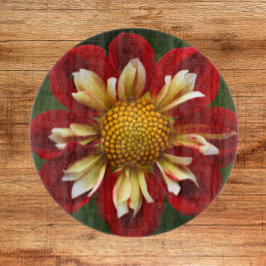 Tabua De Cortar Red Collarette Dahlia Floral