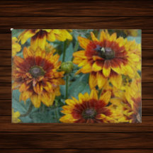 Rudbeckias Amarelo e Bronze Floral