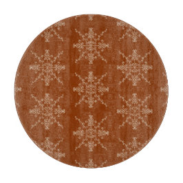 Tabua De Cortar Rust Brown Indian Boho Line Art Symmetry Pattern