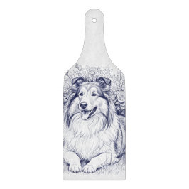 Tabua De Cortar Sheltie & Flores