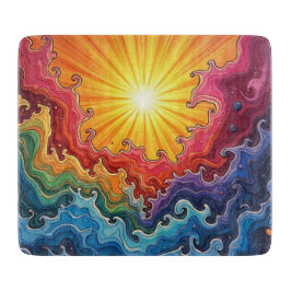 Tabua De Cortar sol e arco-íris